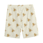 Honey Bee Hive Pattern Print Men's Sports Shorts