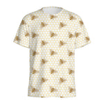 Honey Bee Hive Pattern Print Men's Sports T-Shirt