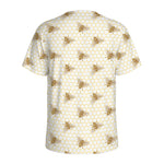 Honey Bee Hive Pattern Print Men's Sports T-Shirt