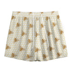 Honey Bee Hive Pattern Print Mesh Shorts