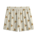 Honey Bee Hive Pattern Print Mesh Shorts