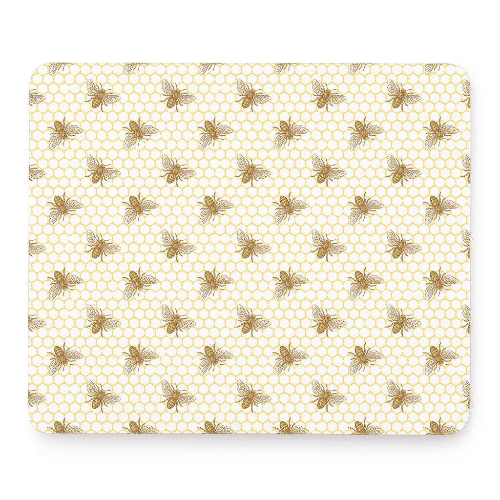Honey Bee Hive Pattern Print Mouse Pad