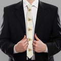 Honey Bee Hive Pattern Print Necktie