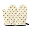 Honey Bee Hive Pattern Print Oven Mitts