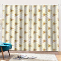 Honey Bee Hive Pattern Print Pencil Pleat Curtains