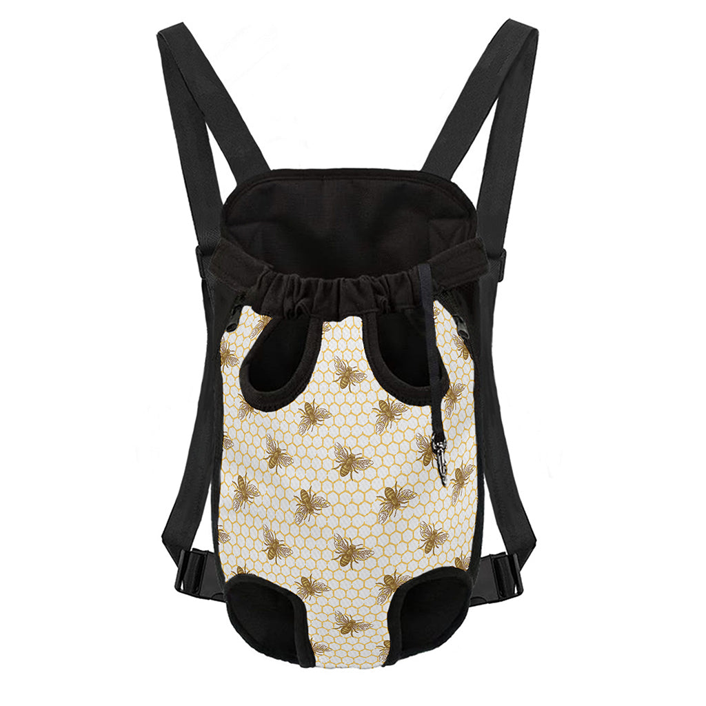 Honey Bee Hive Pattern Print Pet Carrier Backpack