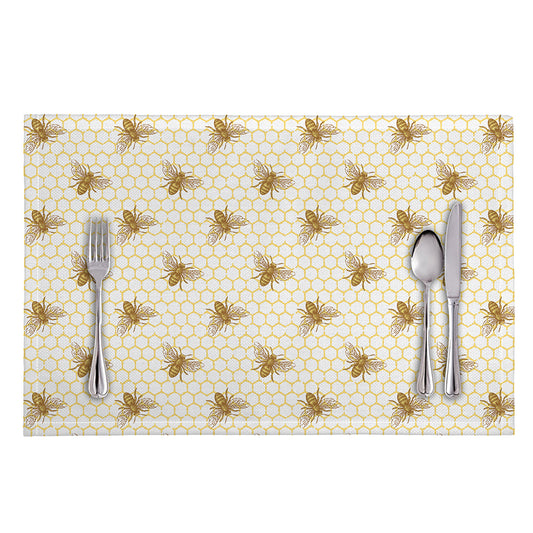 Honey Bee Hive Pattern Print Placemat