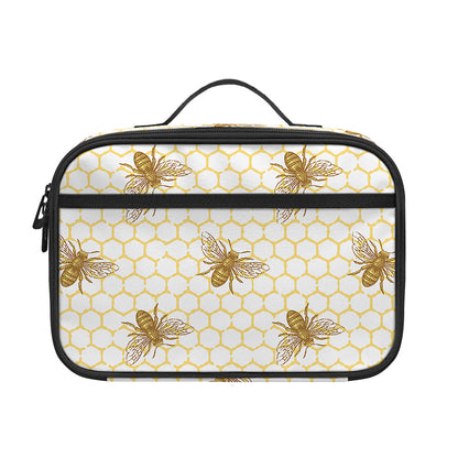 Honey Bee Hive Pattern Print Portable Lunch Bag