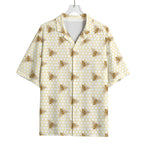 Honey Bee Hive Pattern Print Rayon Hawaiian Shirt