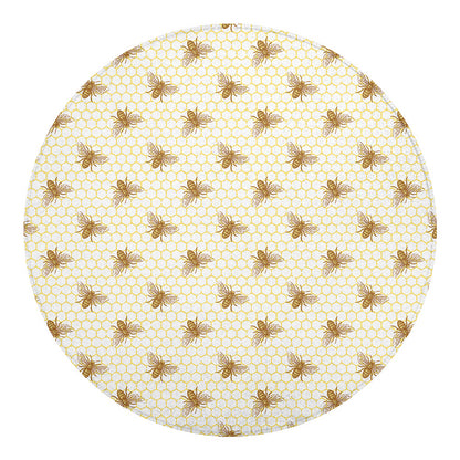 Honey Bee Hive Pattern Print Round Blanket