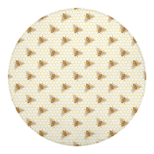 Honey Bee Hive Pattern Print Round Blanket