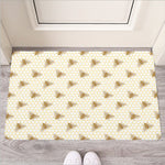 Honey Bee Hive Pattern Print Rubber Doormat
