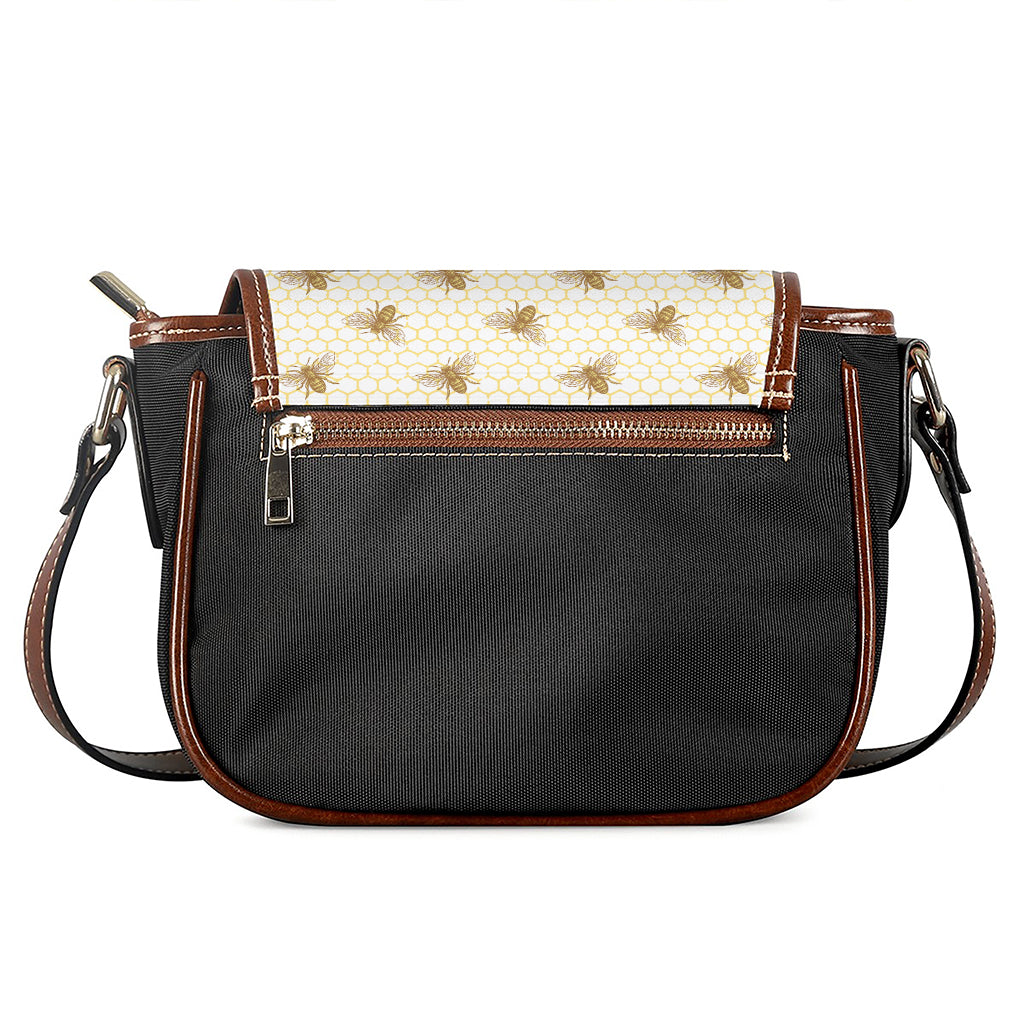 Honey Bee Hive Pattern Print Saddle Bag
