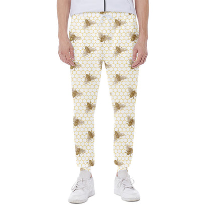 Honey Bee Hive Pattern Print Scuba Joggers