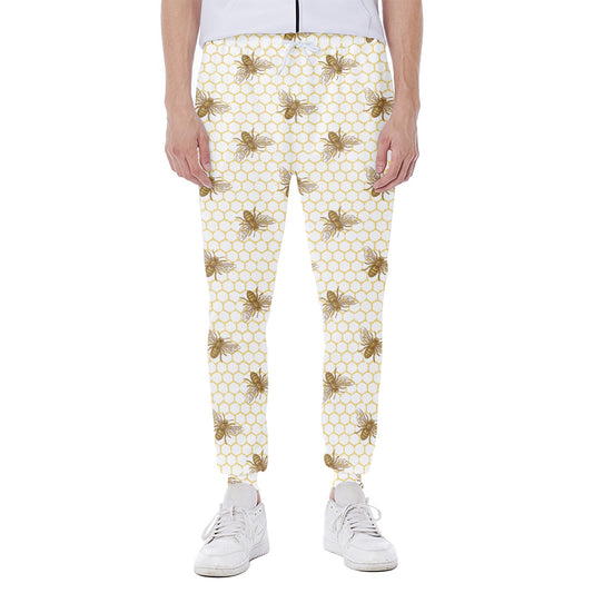 Honey Bee Hive Pattern Print Scuba Joggers