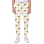 Honey Bee Hive Pattern Print Scuba Joggers