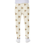 Honey Bee Hive Pattern Print Scuba Joggers
