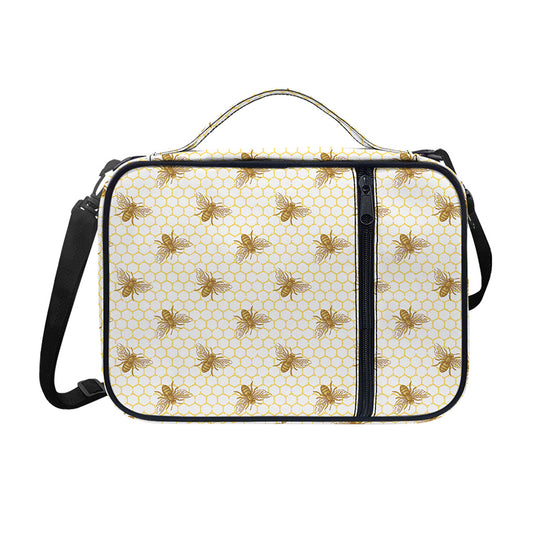 Honey Bee Hive Pattern Print Shoulder Strap Bible Bag