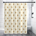 Honey Bee Hive Pattern Print Shower Curtain