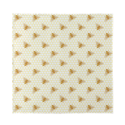 Honey Bee Hive Pattern Print Silk Bandana