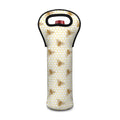 Honey Bee Hive Pattern Print Single Neoprene Wine Tote