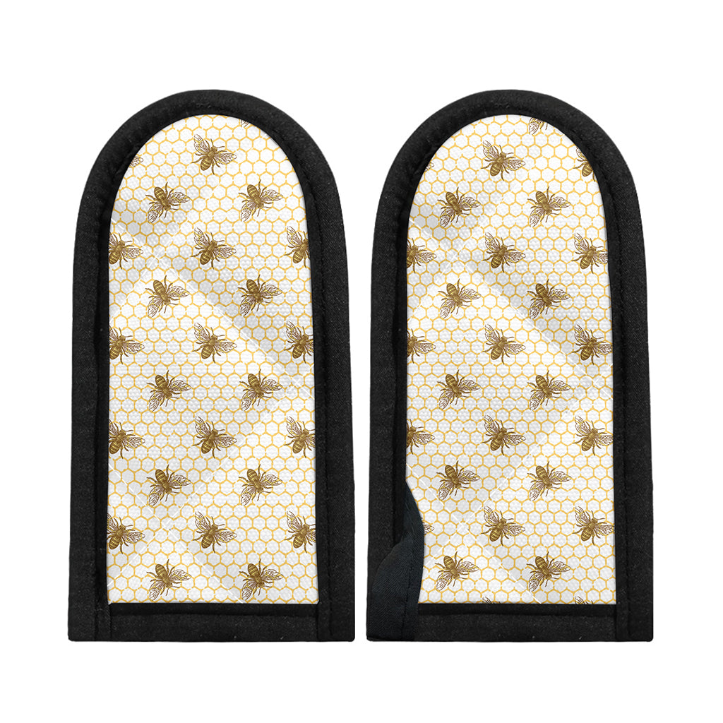 Honey Bee Hive Pattern Print Skillet Handle Cover