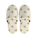 Honey Bee Hive Pattern Print Slippers