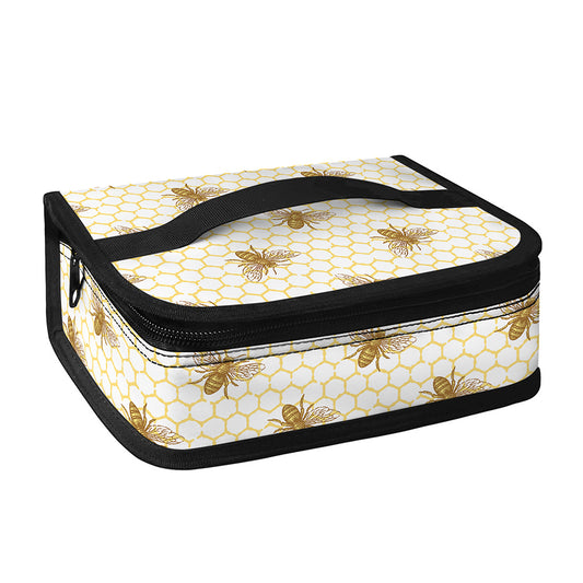 Honey Bee Hive Pattern Print Small Lunch Bag