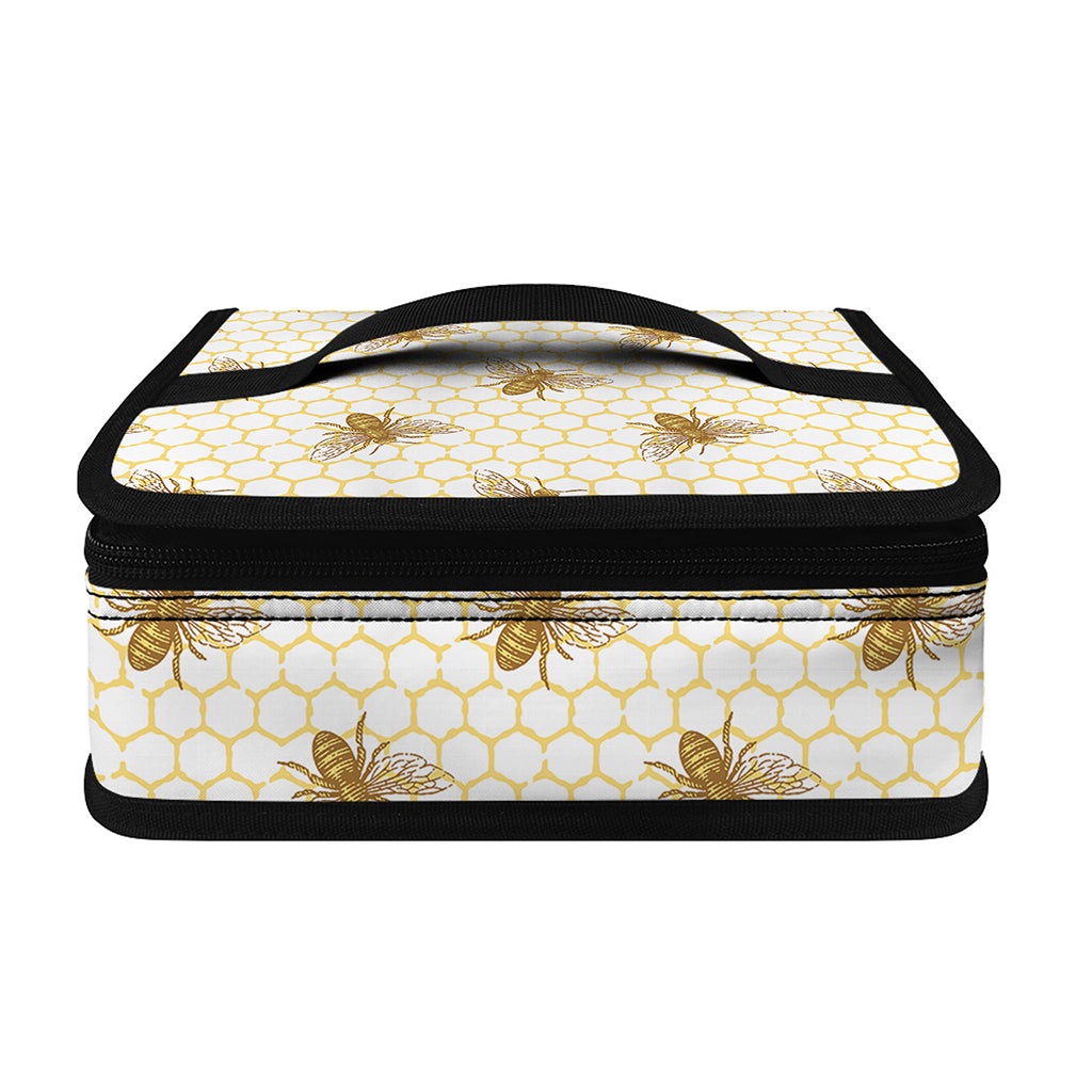 Honey Bee Hive Pattern Print Small Lunch Bag