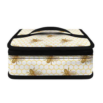 Honey Bee Hive Pattern Print Small Lunch Bag