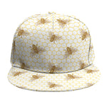 Honey Bee Hive Pattern Print Snapback Cap
