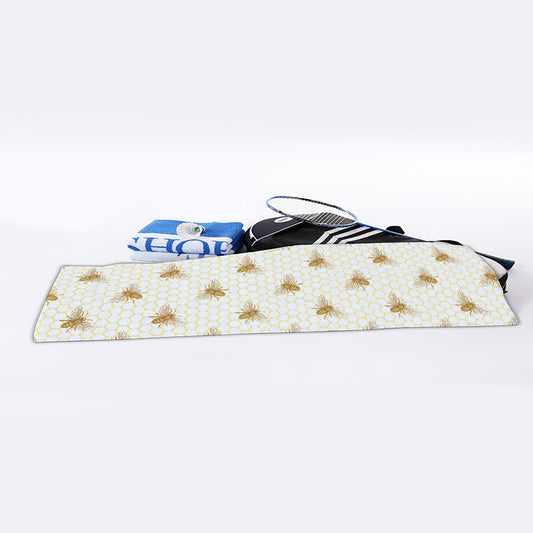 Honey Bee Hive Pattern Print Sports Towel