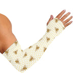 Honey Bee Hive Pattern Print Sun Protection Arm Sleeves