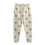 Honey Bee Hive Pattern Print Sweatpants