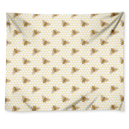 Honey Bee Hive Pattern Print Tapestry