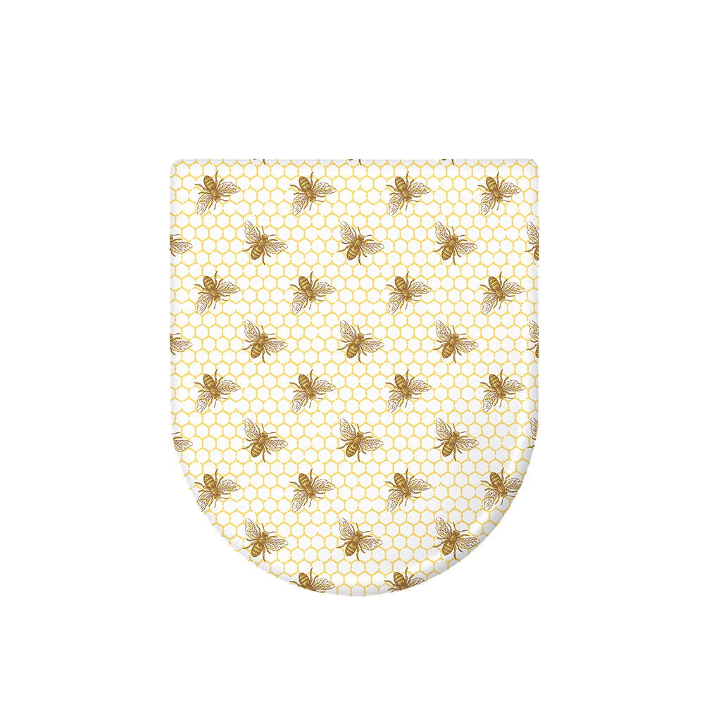 Honey Bee Hive Pattern Print Toilet Lid Cover