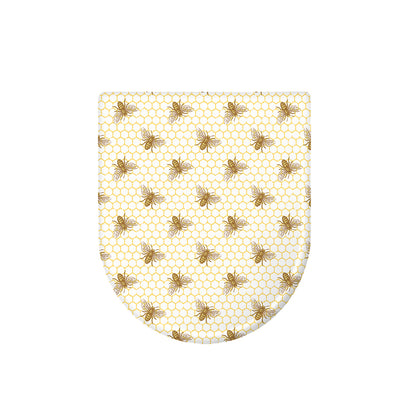 Honey Bee Hive Pattern Print Toilet Lid Cover