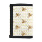 Honey Bee Hive Pattern Print Trifold Wallet