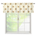 Honey Bee Hive Pattern Print Window Valance