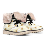Honey Bee Hive Pattern Print Winter Boots