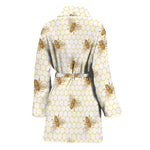 Honey Bee Hive Pattern Print Women's Bathrobe