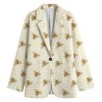Honey Bee Hive Pattern Print Women's Blazer