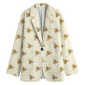 Honey Bee Hive Pattern Print Women's Cotton Blazer