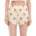 Honey Bee Hive Pattern Print Women's Split Running Shorts