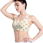 Honey Bee Hive Pattern Print Women's Sports Bra