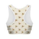 Honey Bee Hive Pattern Print Women's Sports Bra