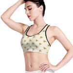 Honey Bee Hive Pattern Print Women's Sports Bra