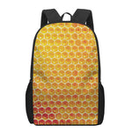 Honey Bee Hive Print 17 Inch Backpack