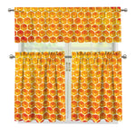 Honey Bee Hive Print 3 Piece Kitchen Curtains