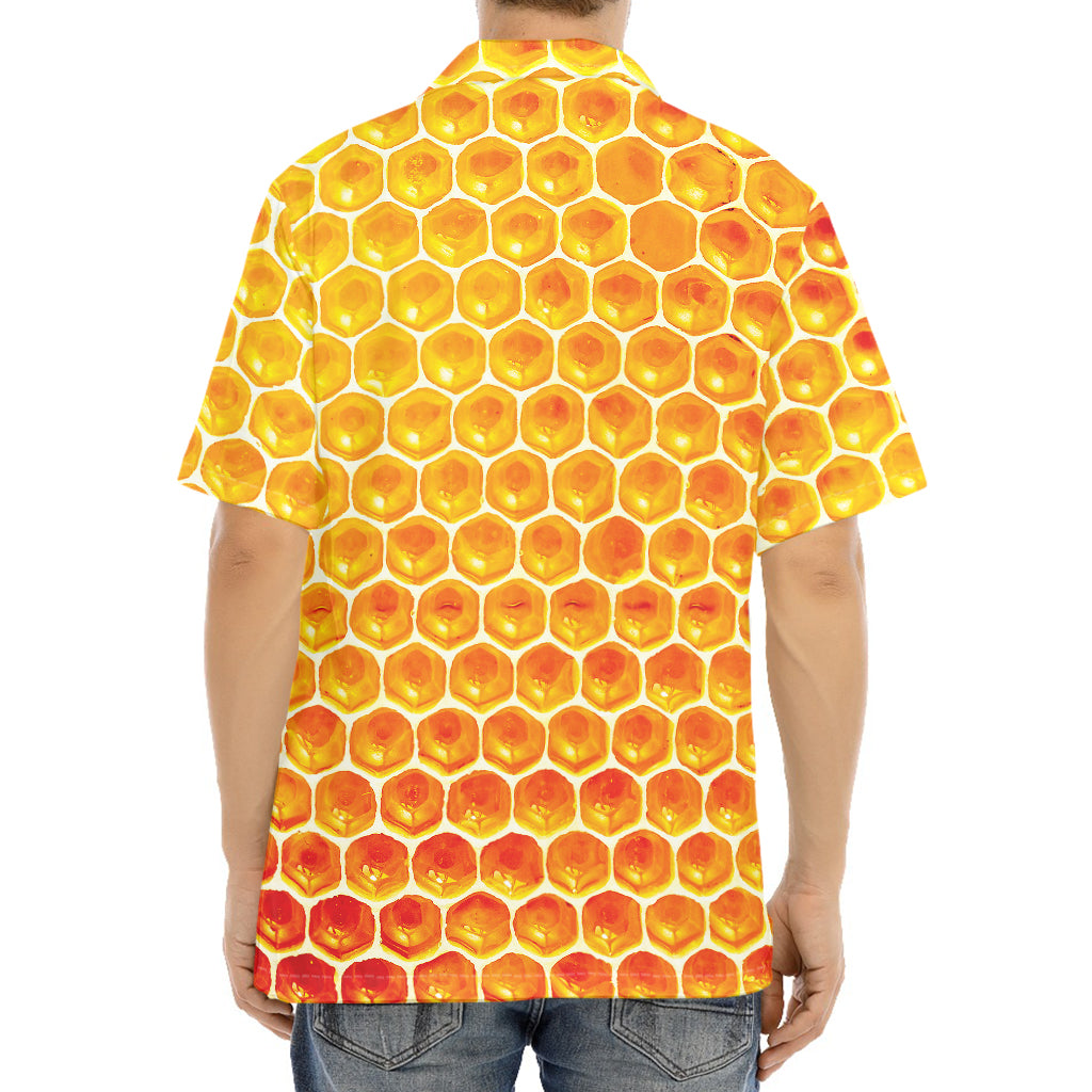 Honey Bee Hive Print Aloha Shirt